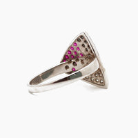 14K White Gold Trilliant Cut Ring with Cubic Zirconia, Size 7.25