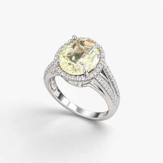 14K White Gold Women Ring 0.30 ct Natural & Spinel, Size 6.5