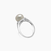14K White Gold Women Ring Pearl, Size 7.25