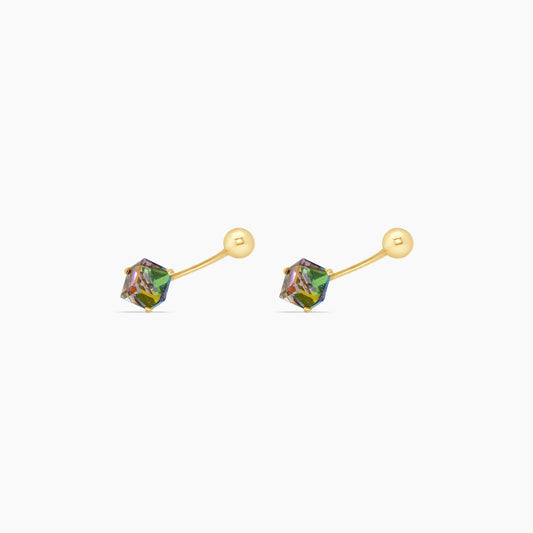 14K Yellow Gold Belly Button Piercing with CZ