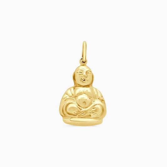 14K Yellow Gold Buddha Pendant – 30mm