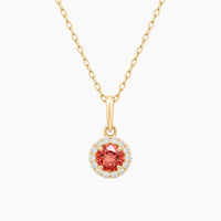 14K Yellow Gold Chain & Pendant with Cubic Zirconia, 16