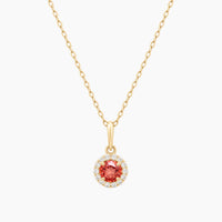 14K Yellow Gold Chain & Pendant with Cubic Zirconia, 16