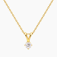 14K Yellow Gold Chain & Pendant with 0.20 ct Natural Diamonds, 15.5