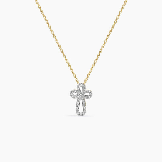 14K Yellow Gold Crucifix Pendant with Chain & Diamond – 16"
