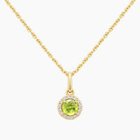 14K Yellow Gold Cubic Zirconia Chain & Pendant, 17