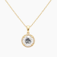 14K Yellow Gold 1.4g Cubic Zirconia Chain & Pendant 16