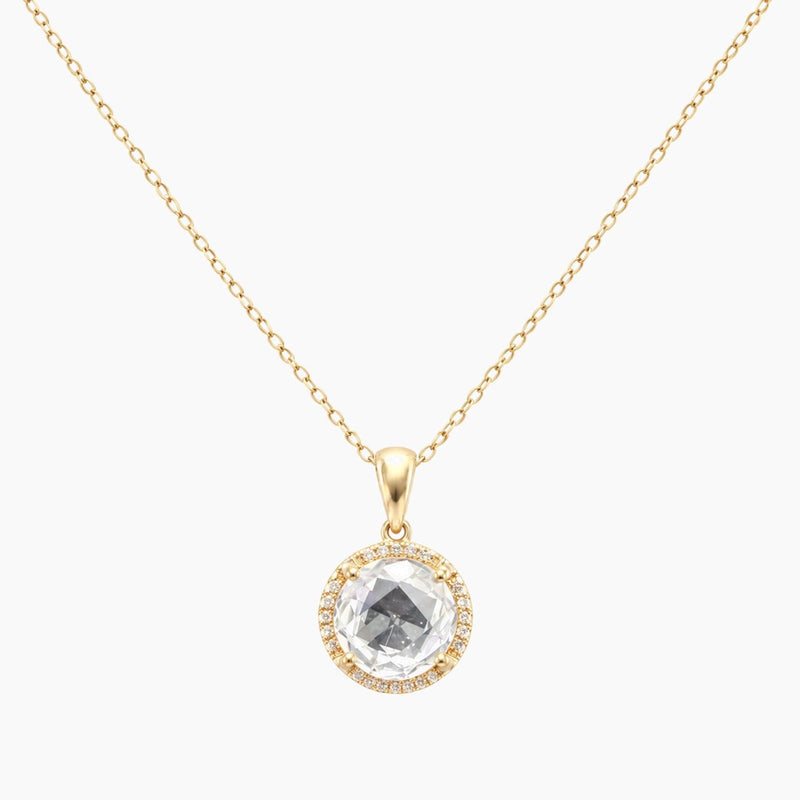 14K Yellow Gold 1.4g Cubic Zirconia Chain & Pendant 16