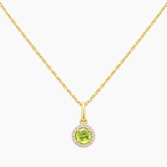 14K Yellow Gold Cubic Zirconia Chain & Pendant, 17", 0.9g