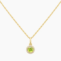 14K Yellow Gold Cubic Zirconia Chain & Pendant, 17