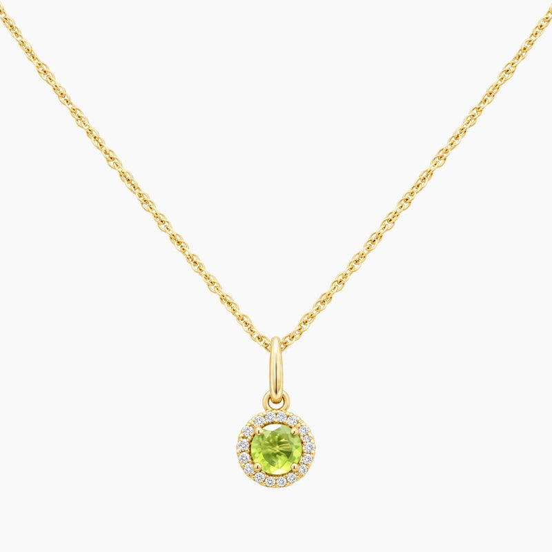 14K Yellow Gold Cubic Zirconia Chain & Pendant, 17