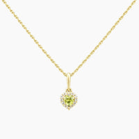 14K Yellow Gold Cubic Zirconia Heart Chain & Pendant, 16