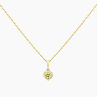14K Yellow Gold Cubic Zirconia Heart Chain & Pendant, 16