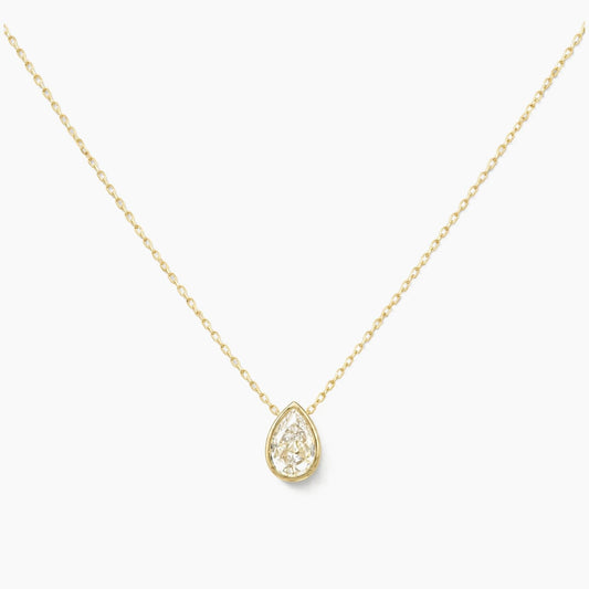 14K Yellow Gold Cubic Zirconia Necklace 17" Fancy Chain