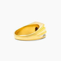 14K Yellow Gold Diagonal Channel Ring with 0.40 ct Diamonds