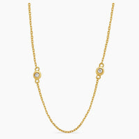 14K Yellow Gold Diamond Chain with 0.10 ct Natural Diamond – 15