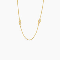 14K Yellow Gold Diamond Chain with 0.10 ct Natural Diamond – 15