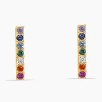 14K Yellow Gold Ear Piercing with Colorful CZ