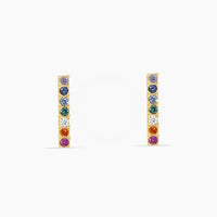 14K Yellow Gold Ear Piercing with Colorful CZ