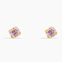 14K Yellow Gold Ear Piercing with Pink CZ