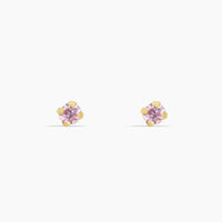 14K Yellow Gold Ear Piercing with Pink CZ