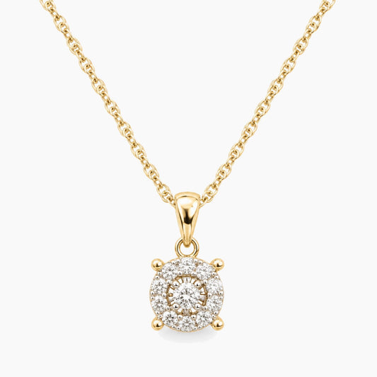 14K Yellow Gold Fancy Chain Necklace with 0.35 ct Diamonds
