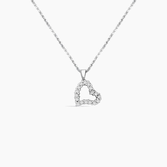 14K Yellow Gold Heart of Diamonds Pendant with Rope Chain – 16"