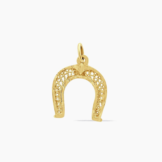 14K Yellow Gold Horseshoe Pendant – 22mm