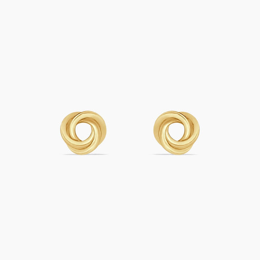 14K Yellow Gold Knot Stud Earrings, 6mm