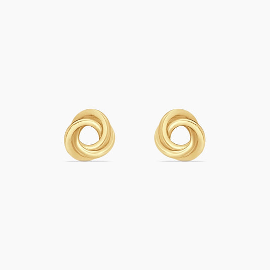 14K Yellow Gold Knot Stud Earrings, 8mm
