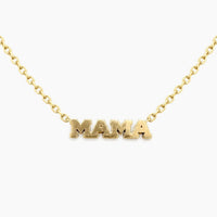 14K Yellow Gold Mama Necklace, 16