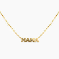 14K Yellow Gold Mama Necklace, 16