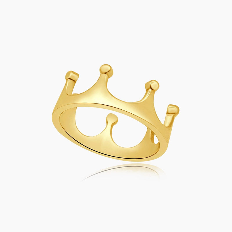 14K Yellow Gold Men’s Crown Ring, Size 11
