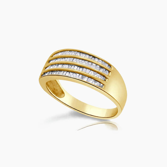 14K Yellow Gold Men Ring 1.60 ct Natural Diamonds, Size 11.25