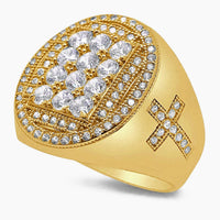14K Yellow Gold Men’s Ring with CZ, Size 9