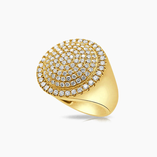 14K Yellow Gold Men’s Ring with 2.50 ct Natural Diamond