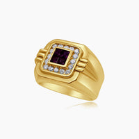 14K Yellow Gold Men’s Ring with 0.40 ct Natural Diamonds