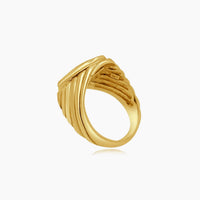 14K Yellow Gold Men’s Ring with Oval Star Sapphire, Size 10