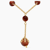 14K Yellow Gold Rosary-Style Sphere Chain with Aventurine – 19