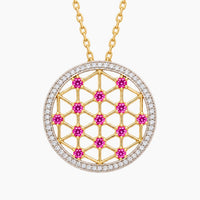 14K Yellow Gold Round Chain & Pendant with Cubic Zirconia, 20.5