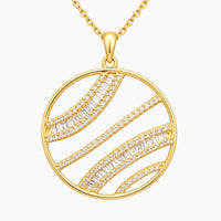 14K Yellow Gold Round Chain & Pendant with 0.69 ct Natural Diamonds, 16