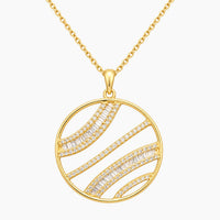 14K Yellow Gold Round Chain & Pendant with 0.69 ct Natural Diamonds, 16