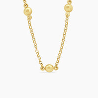 14K Yellow Gold Sphere Chain with CZ Accent – 17