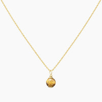 14K Yellow Gold Tiger Eye Chain & Pendant, 18