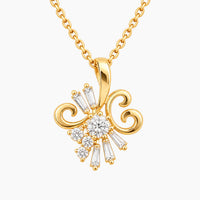 14K Yellow Gold Vintage Chain & Pendant with 1.00 ct Diamonds