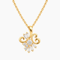 14K Yellow Gold Vintage Chain & Pendant with 1.00 ct Diamonds