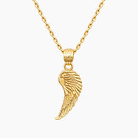 14K Yellow Gold Wing Chain & Pendant, 18