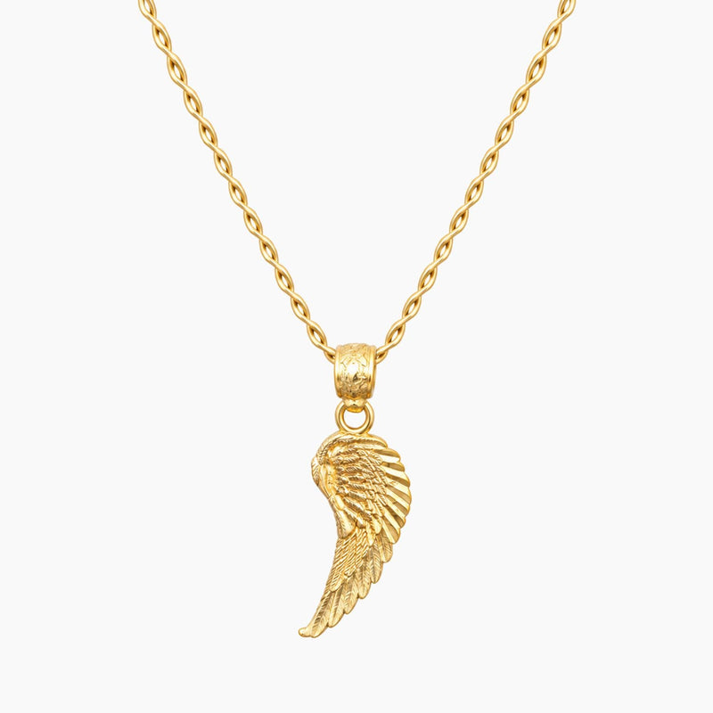14K Yellow Gold Wing Chain & Pendant, 18