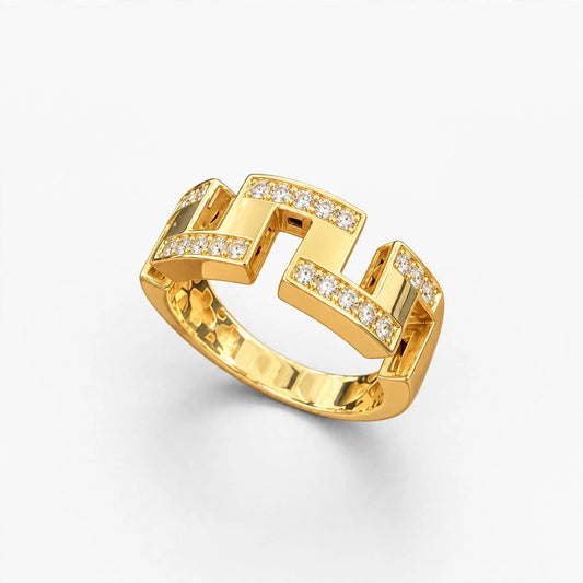 14K Yellow Gold Women’s Ring Cubic Zirconia, Size 9, 3.10g