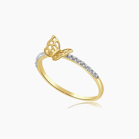 14K Yellow Gold Women Ring CZ, Size 6.75, 0.9g